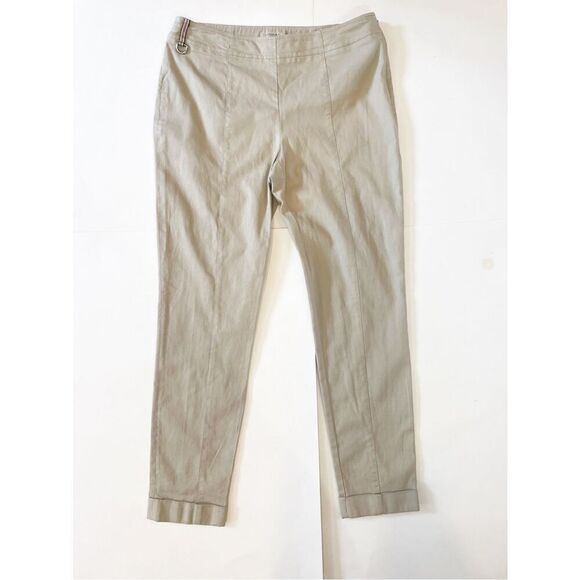 Burberry Equestrian style Pant Size 10 Khaki Flat front - Picture 1 of 5